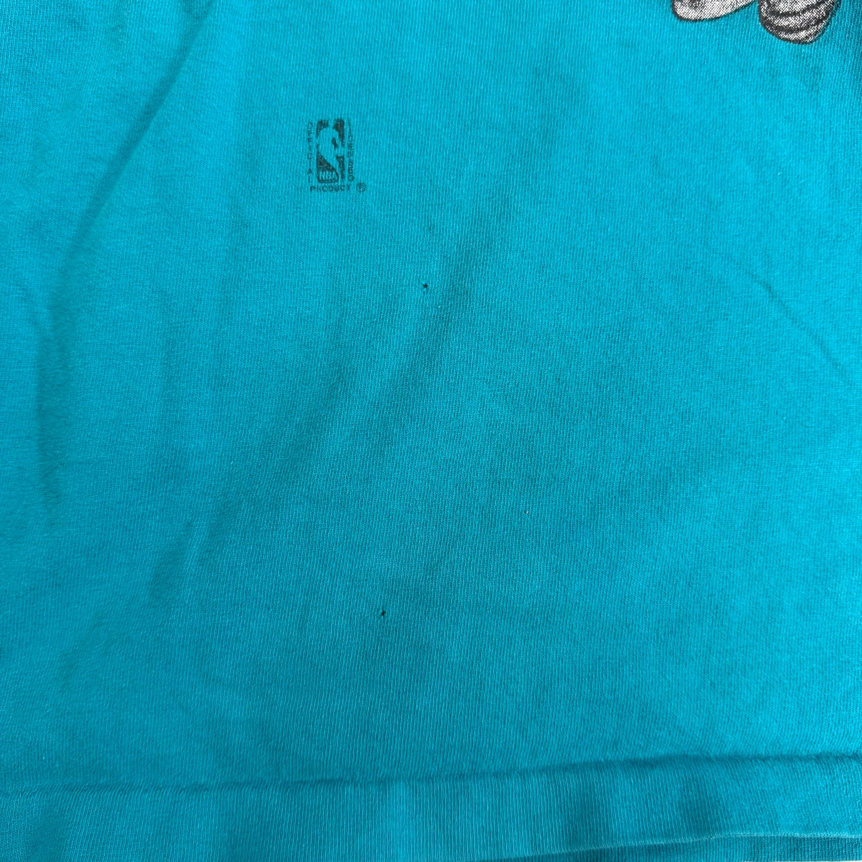 J- Vintage Charlotte Hornets NBA CCM Embroidered Graphic Single Stitch Tee - XL