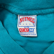 J- Vintage Charlotte Hornets NBA CCM Embroidered Graphic Single Stitch Tee - XL