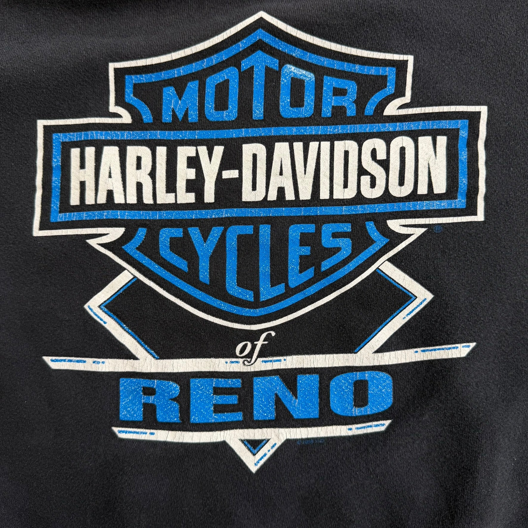J- Vintage '98 Harley Davidson Reno Nevada Feel The Heat Graphic Hoodie - XL