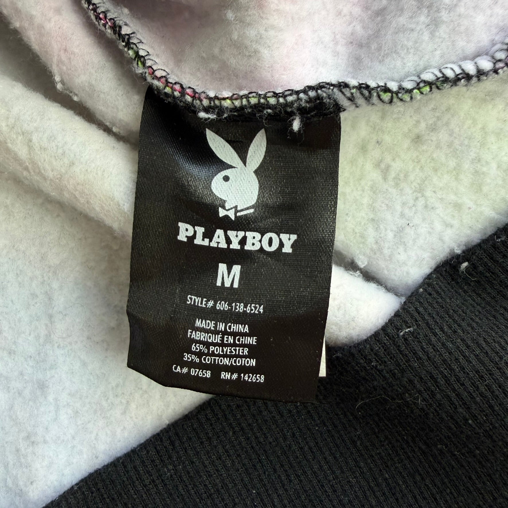 Playboy Puff Print Logo & All Over Print Bunny Hoodie - M