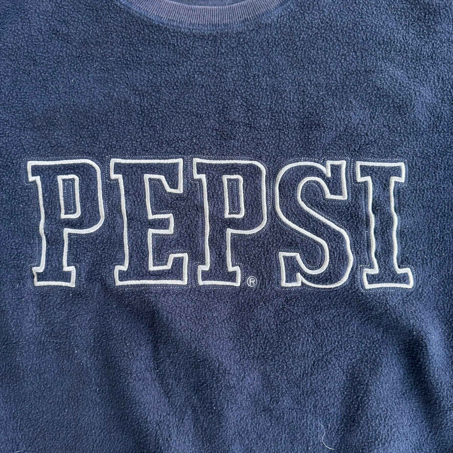 Vintage 90s Pepsi Embroidered Text Logo Pullover Polar Fleece - XL