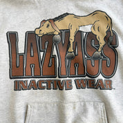 Vintage 90s Lazy Ass Inactive Wear Graphic Hanes Comfortblend Hoodie - L