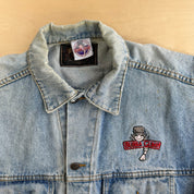 Vintage '96 Forrest Gump Bubba Gump Shrimp Co. Embroidered Logo Denim Jacket - L