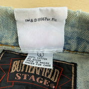 Vintage '96 Forrest Gump Bubba Gump Shrimp Co. Embroidered Logo Denim Jacket - L