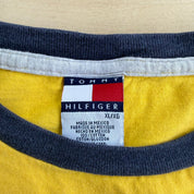 J- Vintage Tommy Hilfiger Puff Text Graphic Ringer Tee - XL