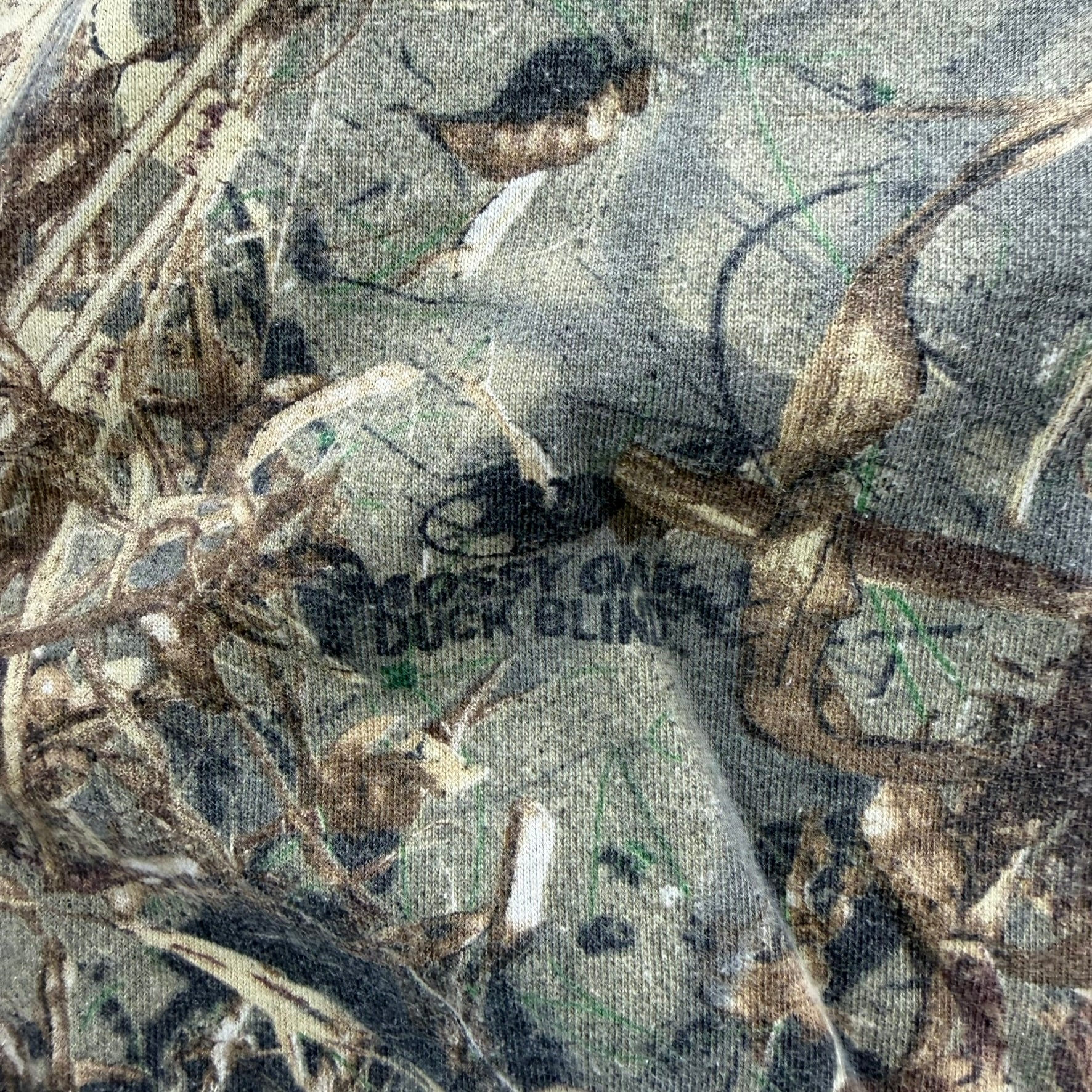 J- Vintage Cabela's Mossy Oak Duck Blind Real Tree Camo Hoodie - 3XL