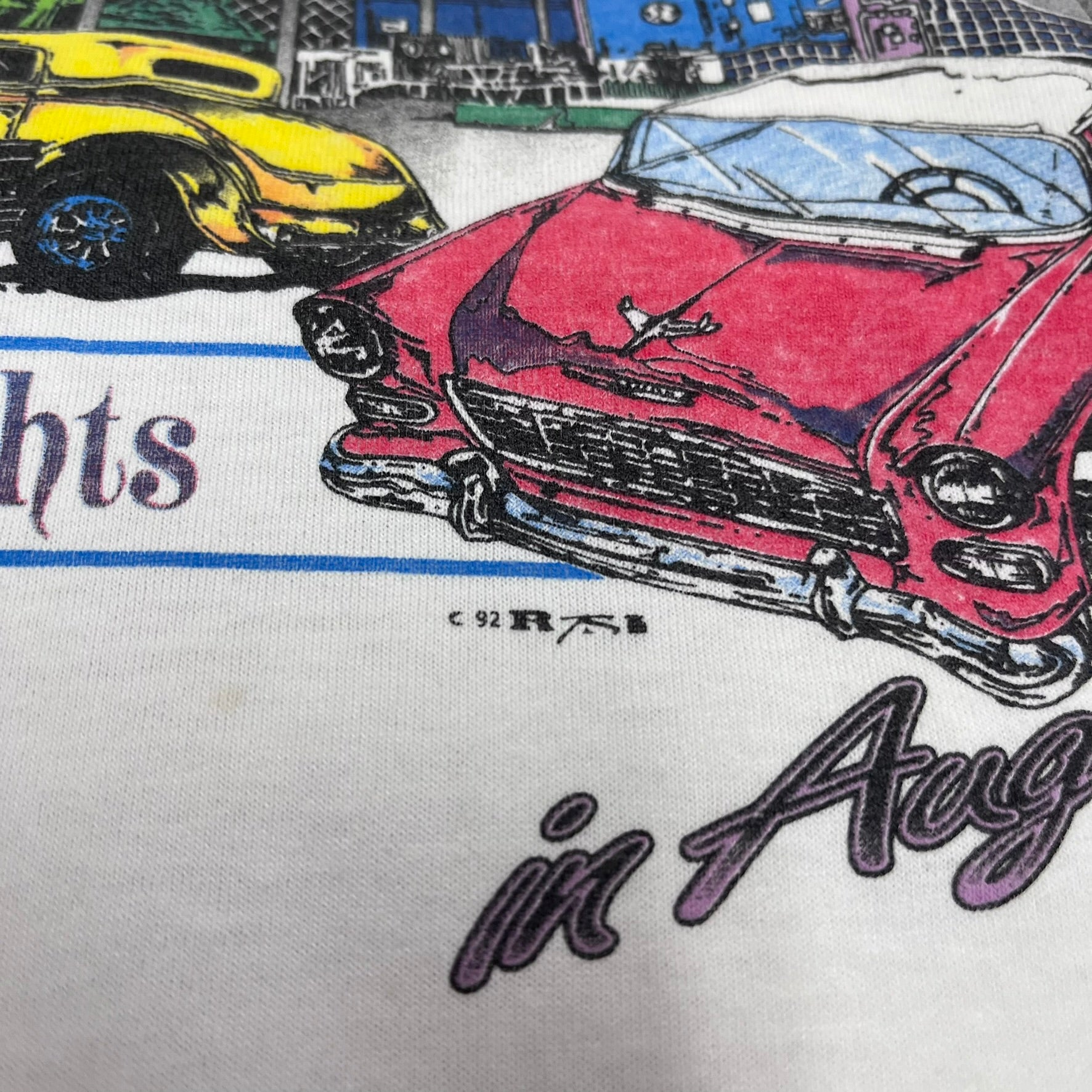 F- Vintage 1992 A&W Hot Summer Night Car Single Stitch Tee
