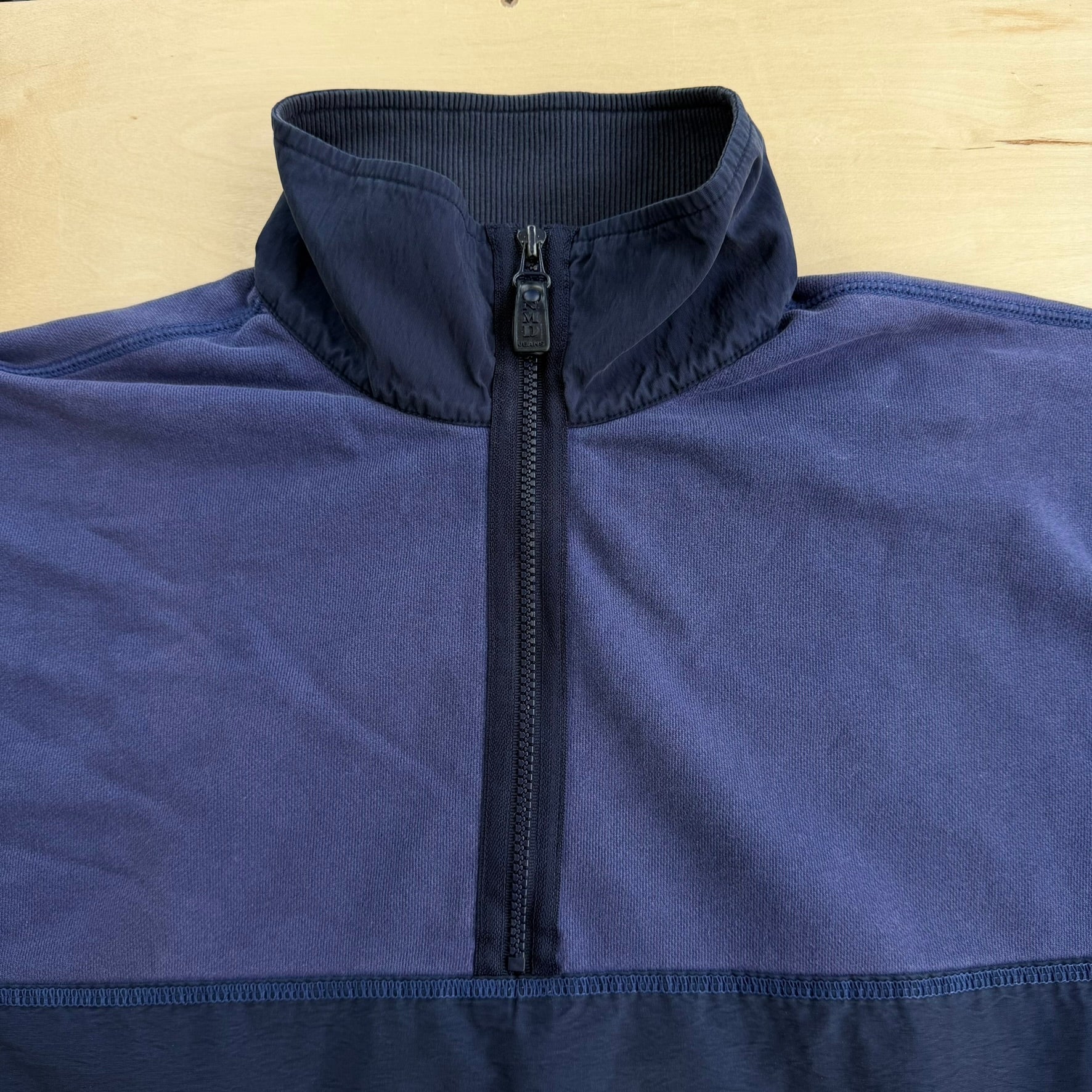 J- Vintage Nautica Marine Denim Co. Quarter Zip Crewneck - L