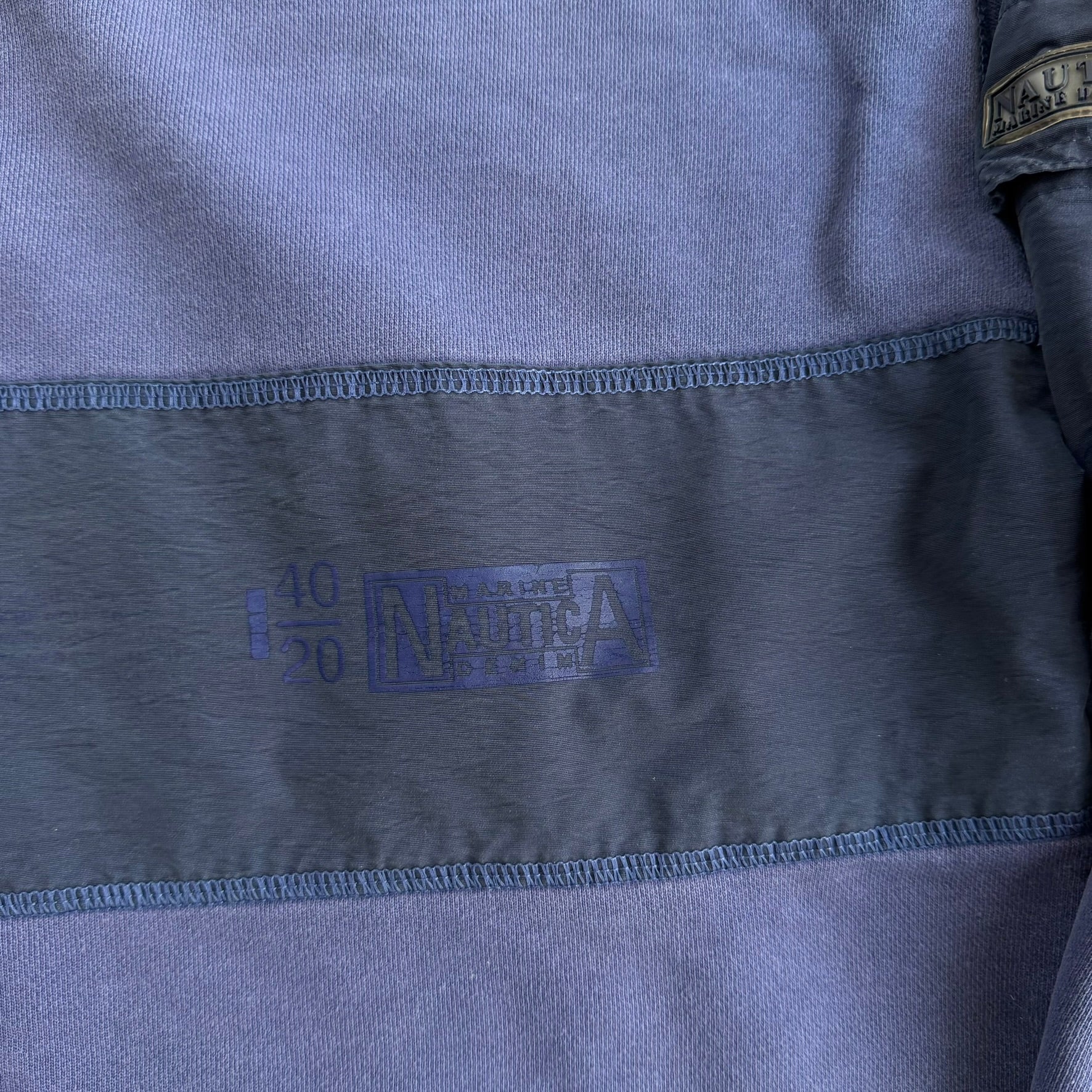 J- Vintage Nautica Marine Denim Co. Quarter Zip Crewneck - L