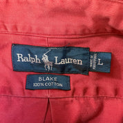Vintage 90s Polo RL Embroidered Logo Faded Red Blake Button Down Shirt - L