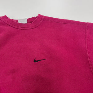 F- Vintage 90s Nike Right Side Chest Swoosh Maroon Crewneck
