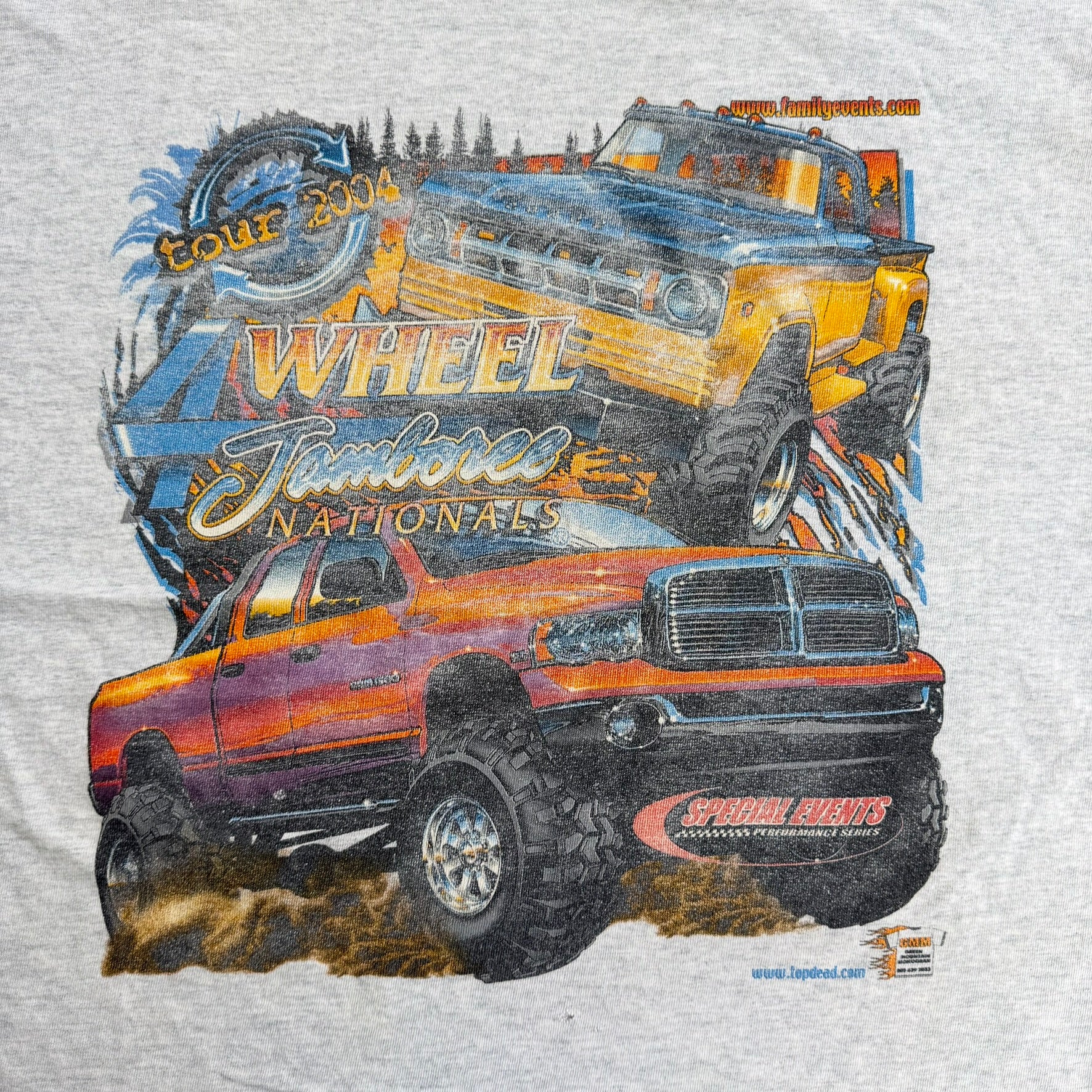 J- Vintage '04 4 Wheels Jamboree Nationals Trucks Graphic Tee - 2XL