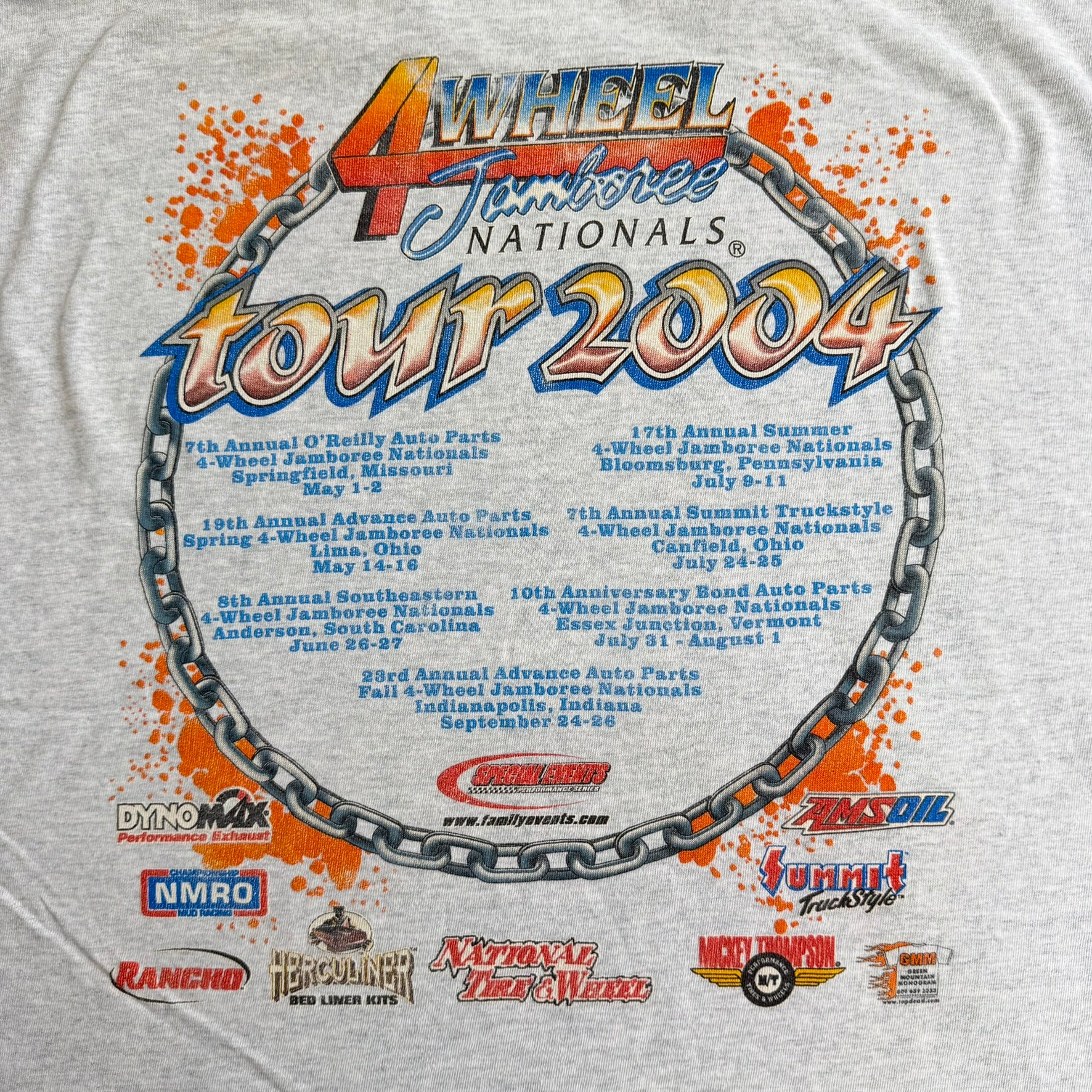 J- Vintage '04 4 Wheels Jamboree Nationals Trucks Graphic Tee - 2XL