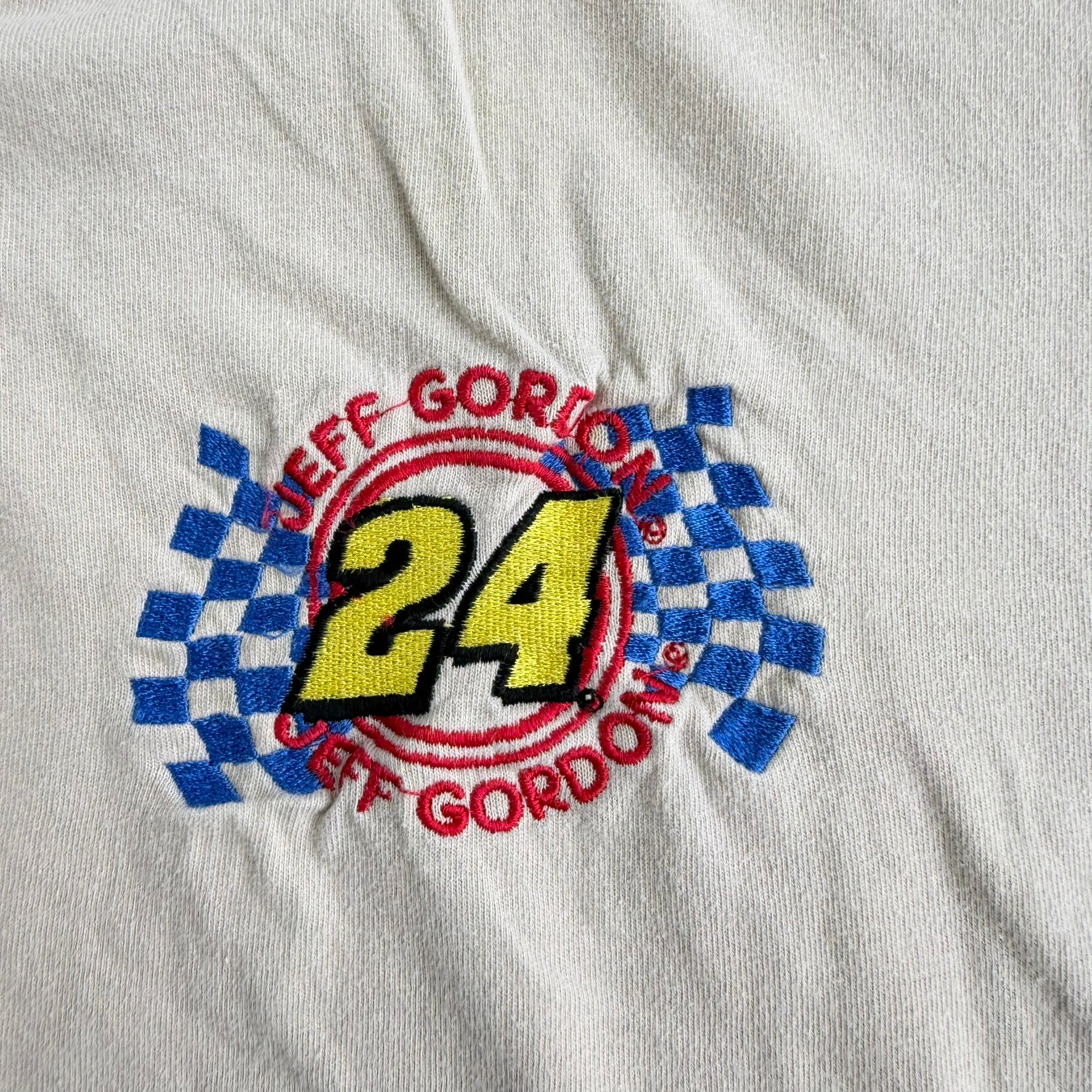 J- Vintage Nascar Jeff Gordon Embroidered Logo & Text Henley Tee - 2XL