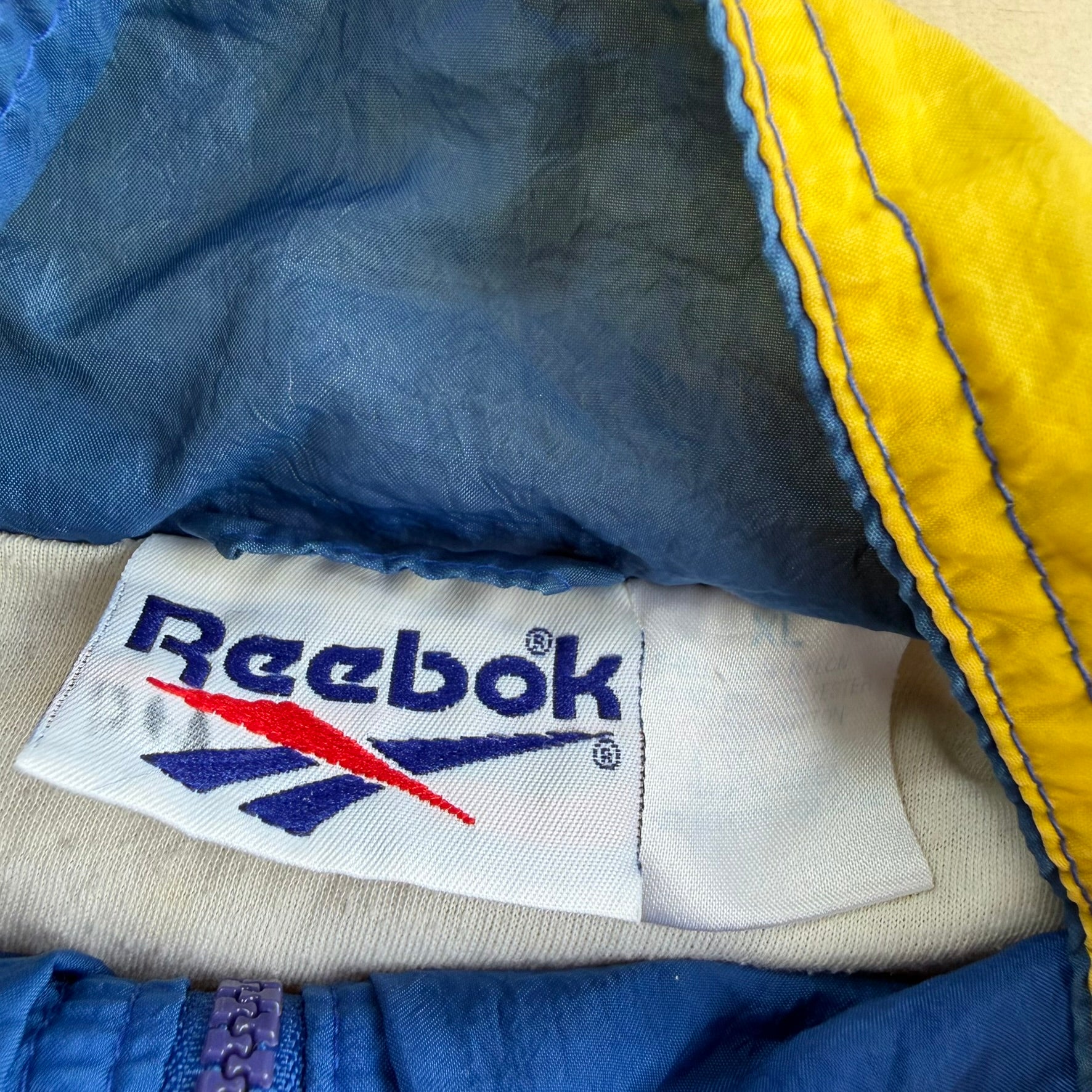 J- Vintage 90s Reebok UCLA Embroidered Logo Zip Up Lightweight Jacket - XL