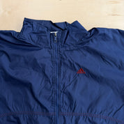 J- Vintage 90s Adidas Embroidered Logo Zip Up Lightweight Jacket - 2XL