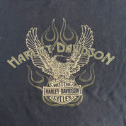 Vintage '06 Harley Davidson Calgary Alberta Graphic Thermal Long Sleeve Tee - XL