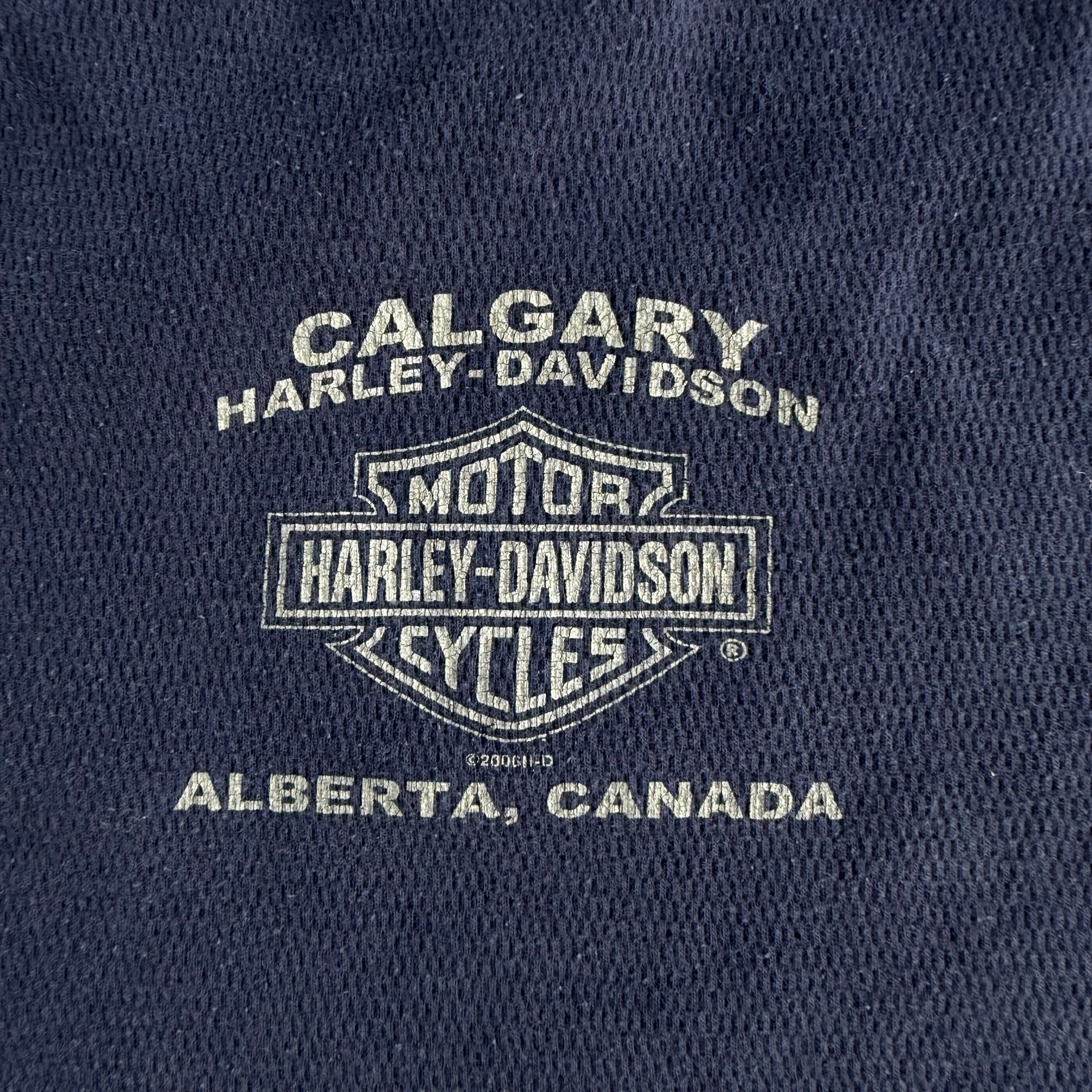 Vintage '06 Harley Davidson Calgary Alberta Graphic Thermal Long Sleeve Tee - XL