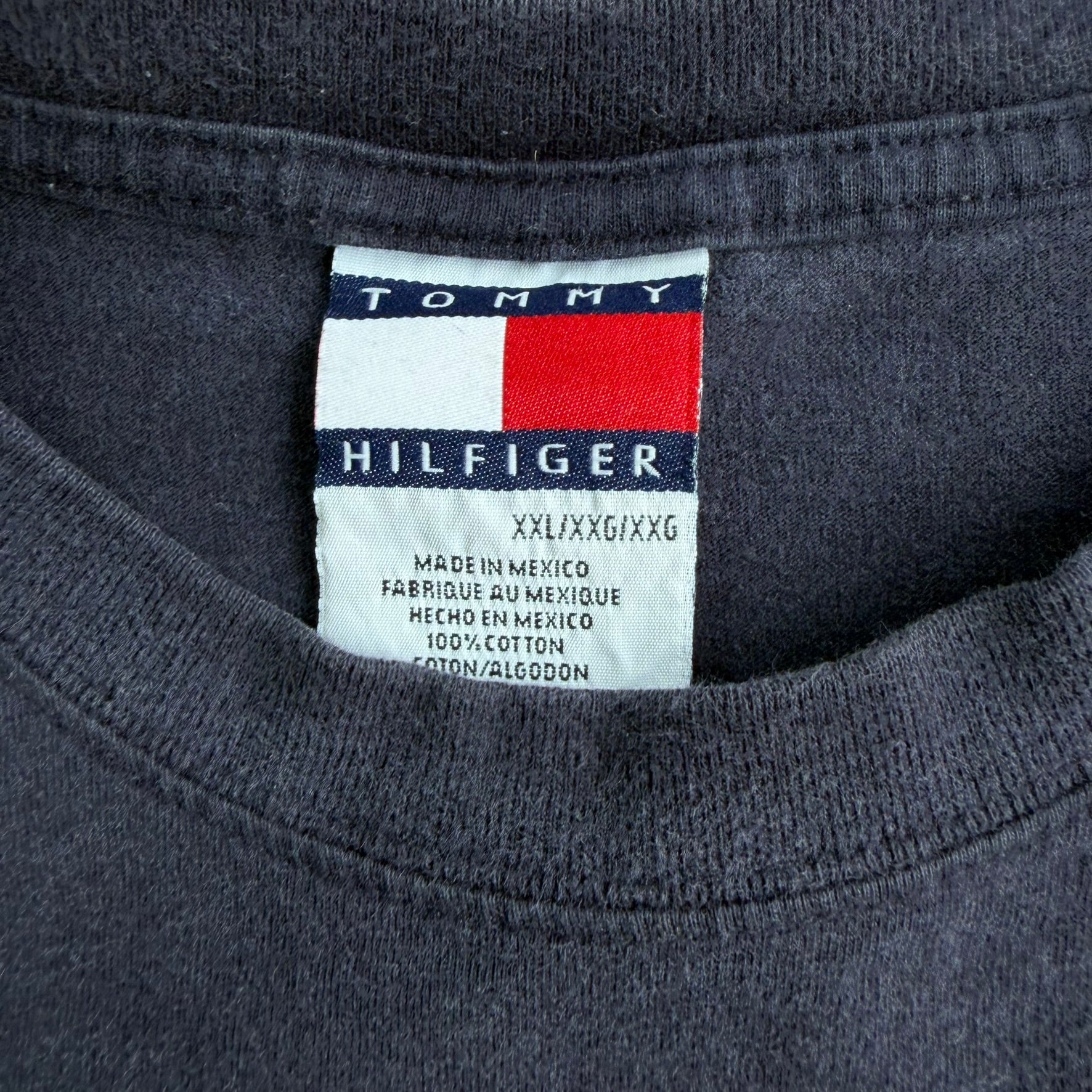 J- Vintage Tommy Hilfiger Embroidered Crest Tee - 2XL