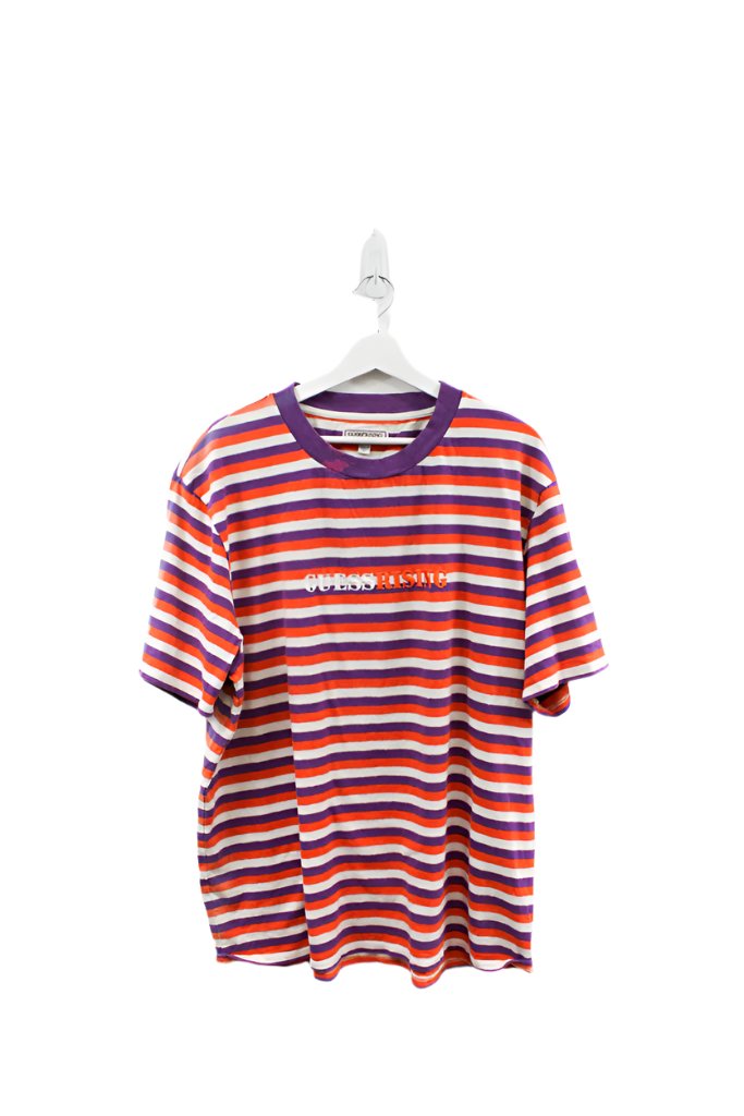 Guess striped shirt orange hotsell