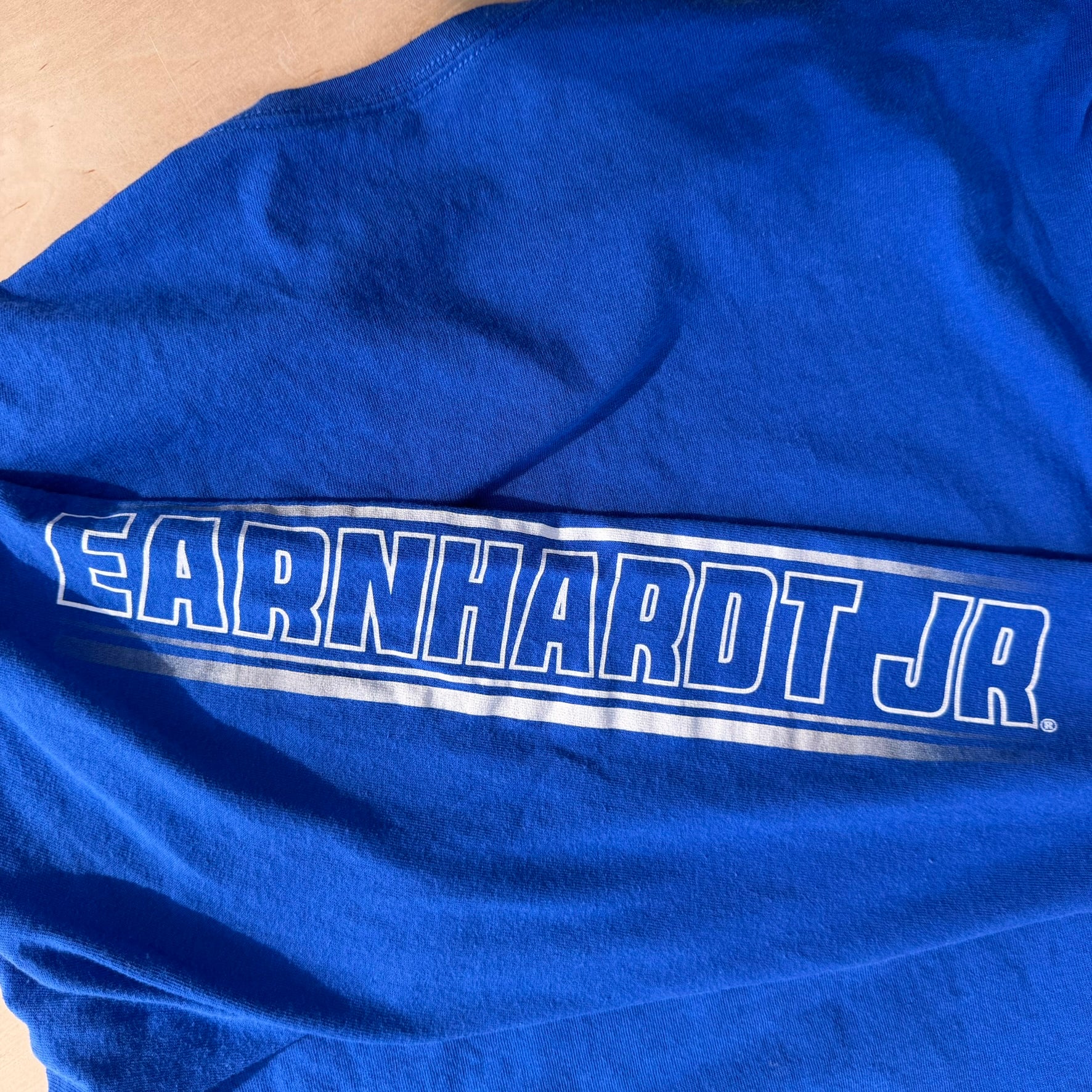 Vintage Nascar Dale Earnhardt Jr. Car Picture & Text Graphic Long Sleeve Tee - L