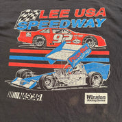 Vintage 90s Nascar Lee USA Speedway Cars Graphic Made In USA Single Stitch Tee - XL