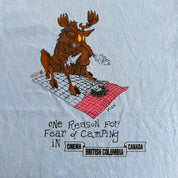 J- Vintage '91 BC Camping Moose Graphic Made In USA Single Stitch Tee - M