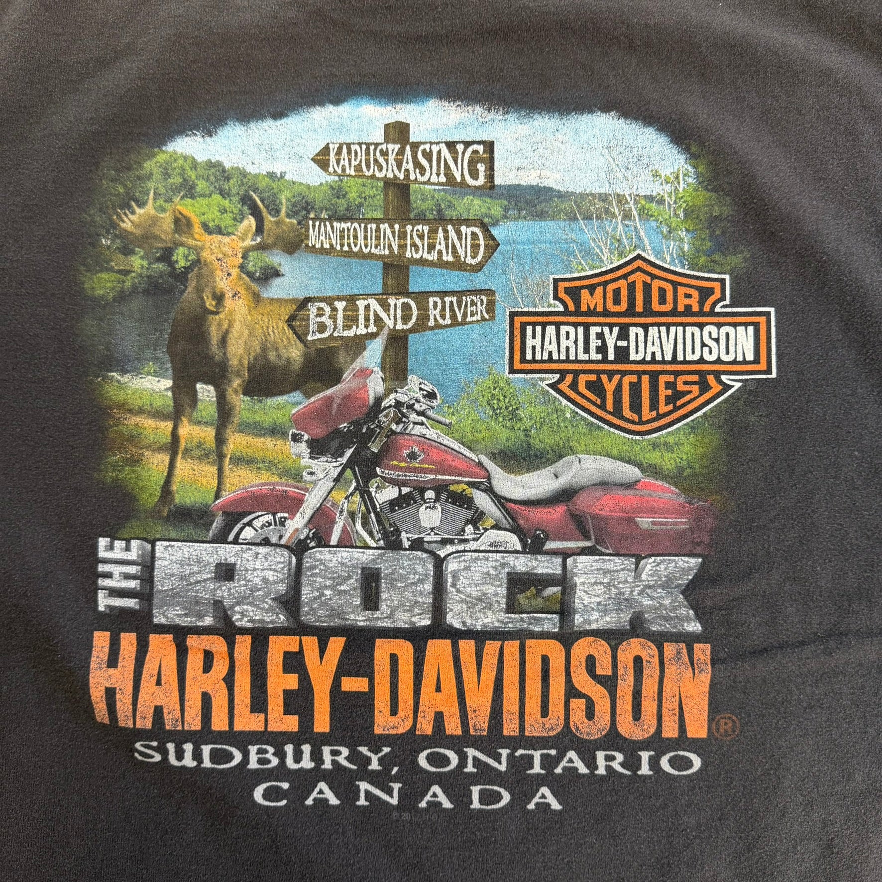 J- Vintage Harley Davidson Sudbury Canada Graphic Tee - L