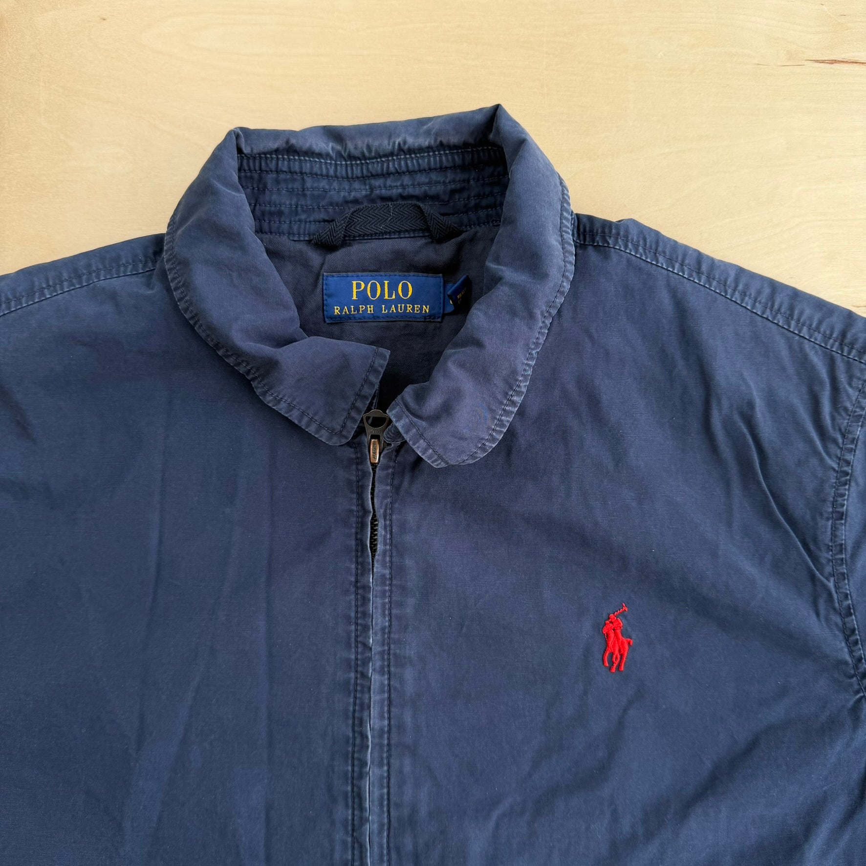 J- Vintage Polo RL Embroidered Logo Zip Up Lightweight Jacket - L