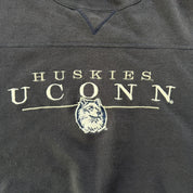 J- Vintage Uconn Huskies Embroidered Text & Logo Lee Crewneck - L
