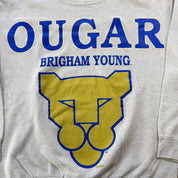 J- Vintage Brigham Young University Cougars Text & Logo Crewneck - L
