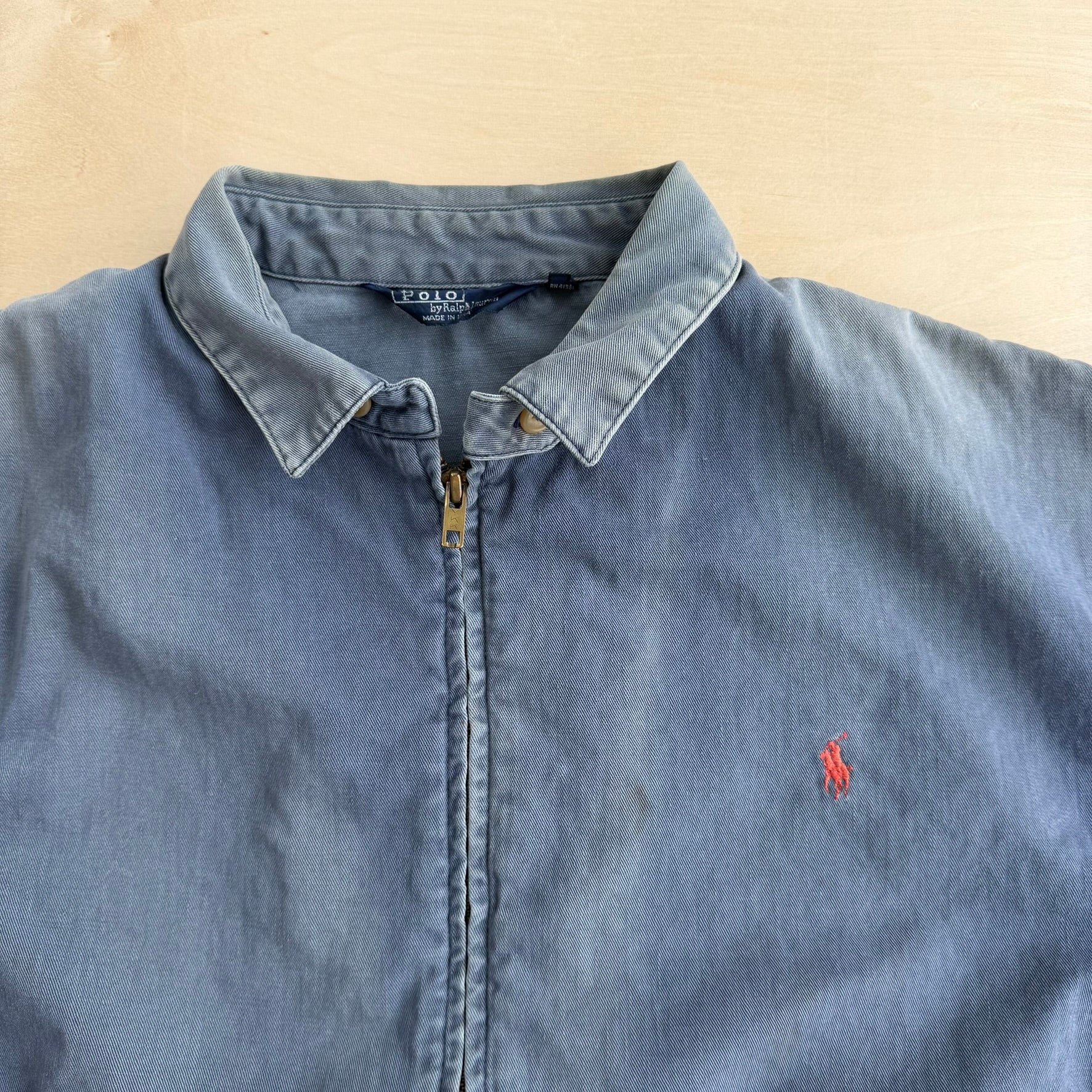 J- Vintage 90s Polo RL Embroidered Logo Made In USA Zip Up Harrington Jacket - L