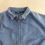 J- Vintage 90s Polo RL Embroidered Logo Made In USA Zip Up Harrington Jacket - L