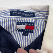 F- Vintage 90s Tommy Hilfiger Embroidered Logo & Crest Rugby Shirt
