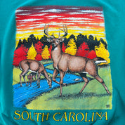 J-  Vintage South Carolina Deer Graphic Made In USA Crewneck - XL