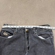 Vintage Exco Jeans Logo Faded Black Wide Leg Jeans - 35x29
