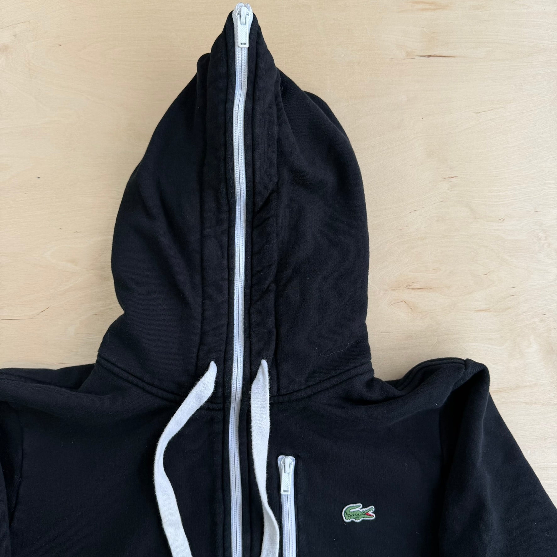 Vintage Lacoste Embroidered Logo Full Zip Up Hoodie- 5 (fits L)
