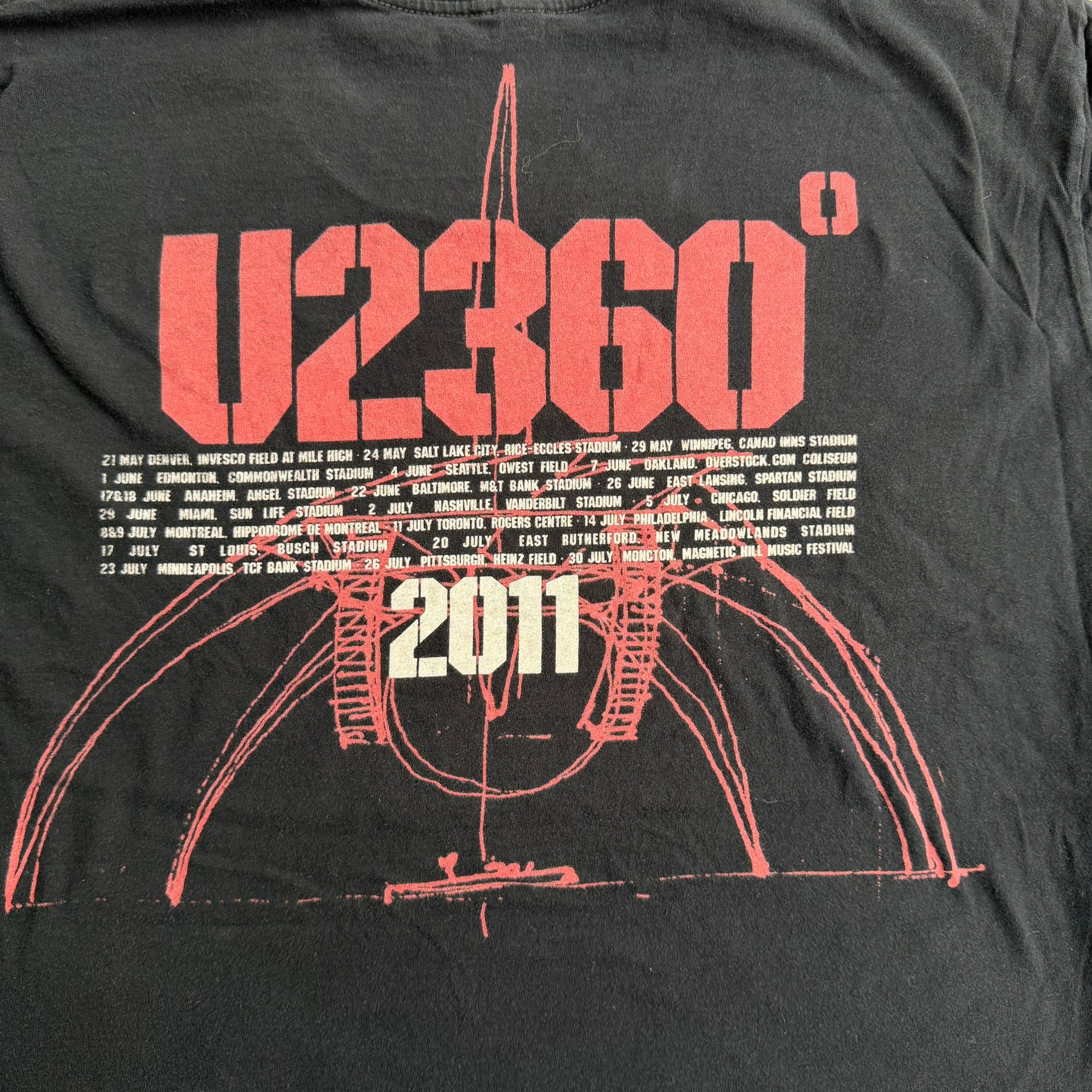 J- Vintage '11 U2 360 Tour Picture Graphic American Apparel Tag Made In USA Tee - XL