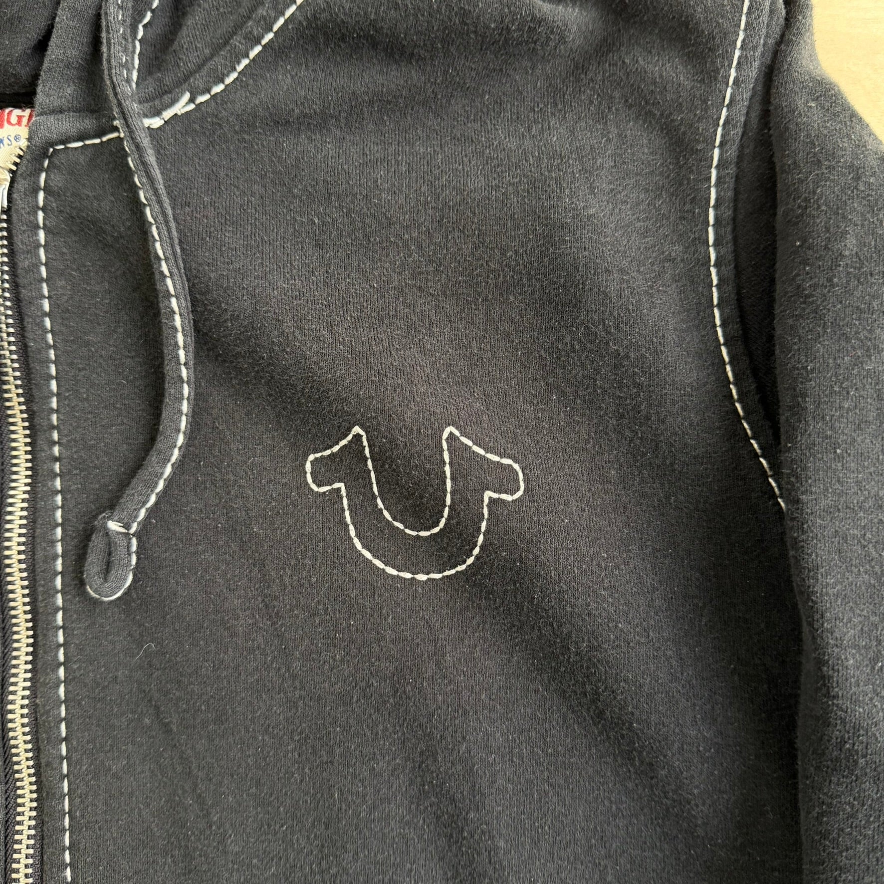 Vintage True Religion Buddha & Logo Graphic Zip Up Hoodie- L