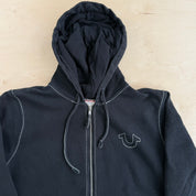 Vintage True Religion Buddha & Logo Graphic Zip Up Hoodie- L