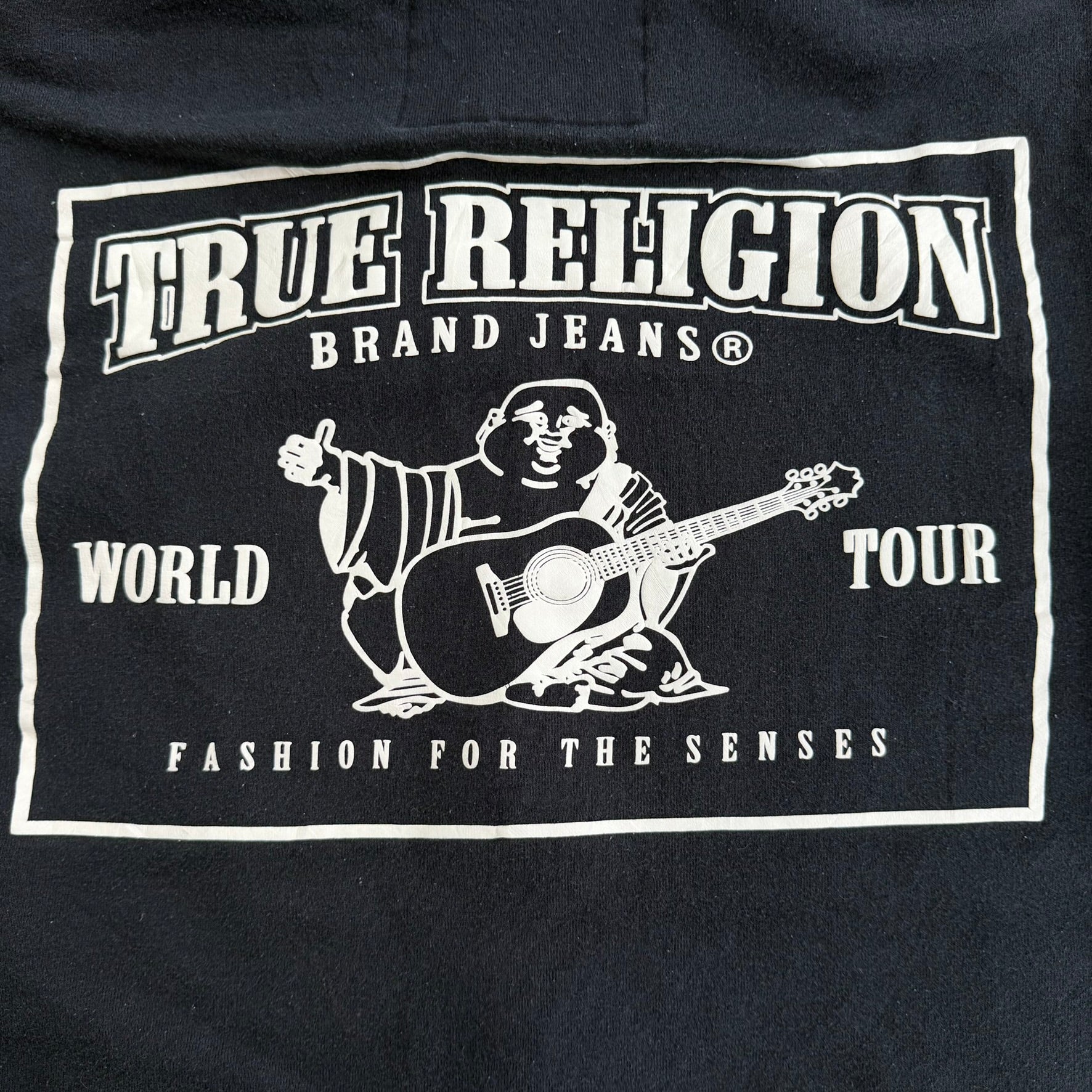 Vintage True Religion Buddha & Logo Graphic Zip Up Hoodie- L