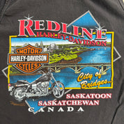J- Vintage '03 Harley Davidson Saskatoon Saskatchewan Made In USA Single Stitch Tank Top - L