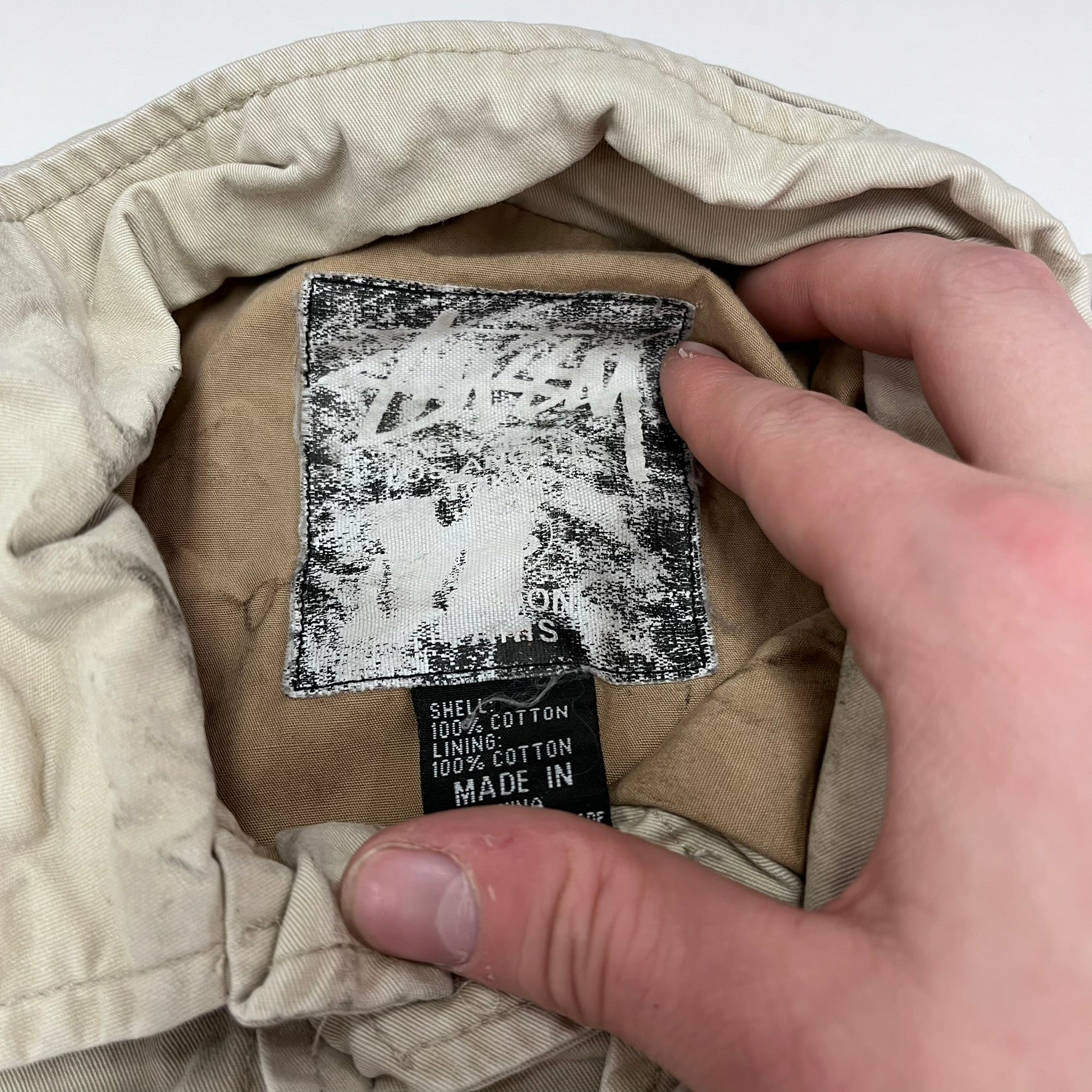 F- Vintage Stussy Cargo Military Jacket