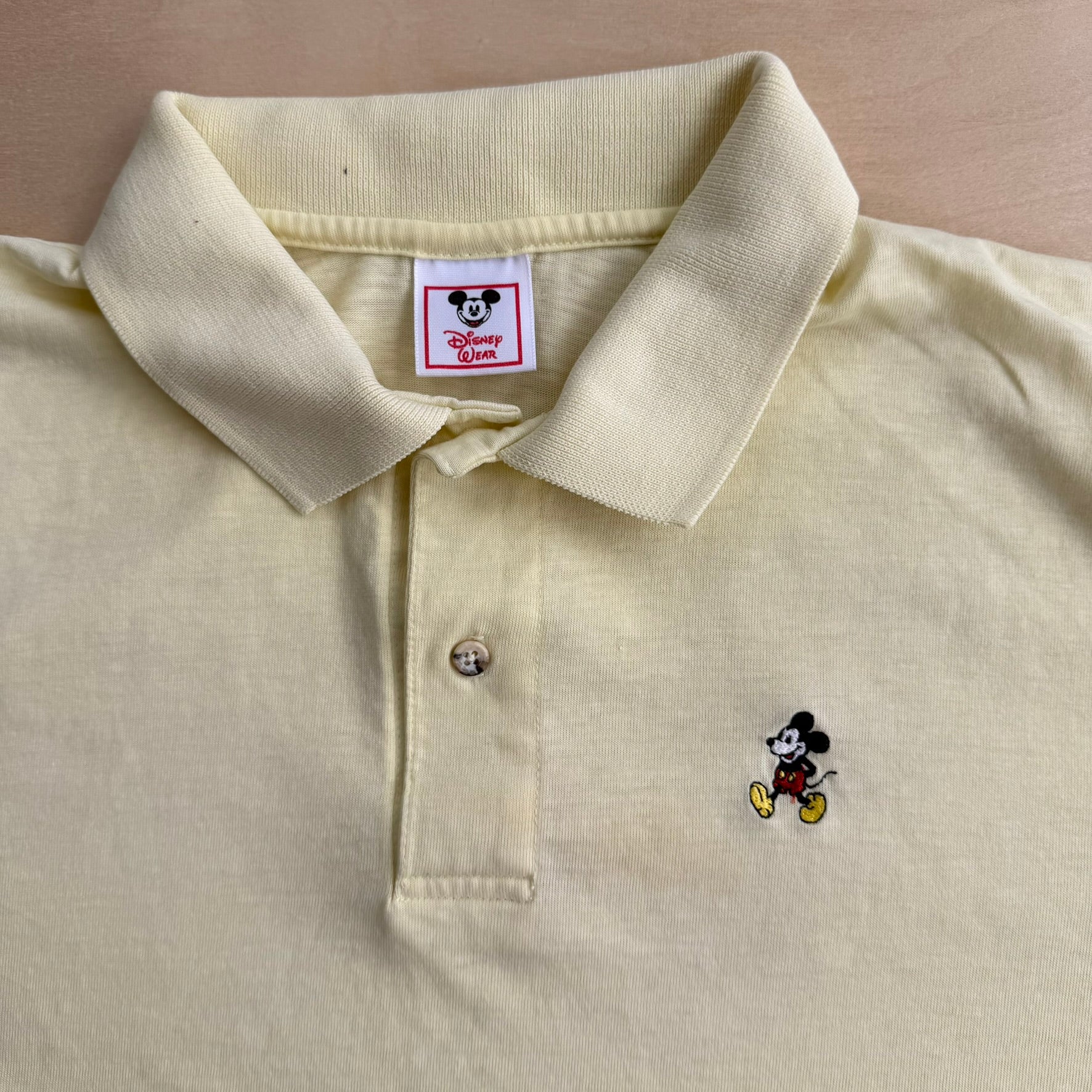 J- Vintage Disney Embroidered Mickey Mouse Made In USA Single Stitch Polo Shirt - XL (fits L)
