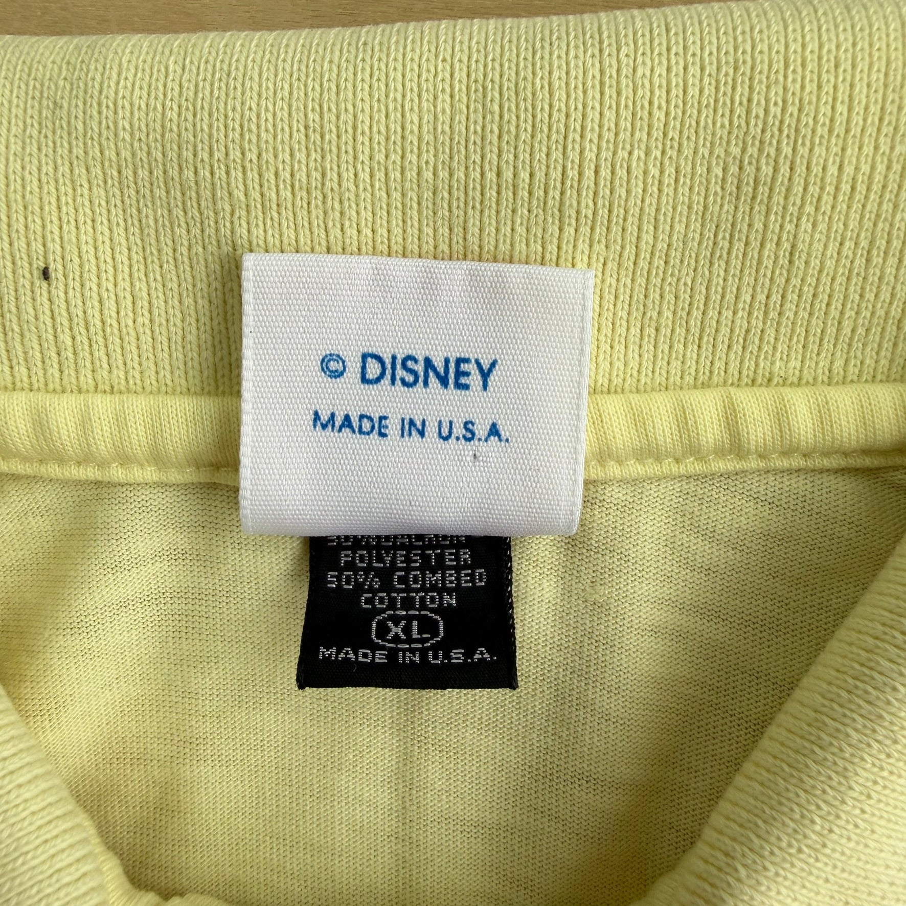 J- Vintage Disney Embroidered Mickey Mouse Made In USA Single Stitch Polo Shirt - XL (fits L)
