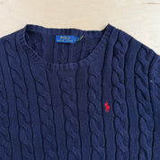 Polo Ralph Lauren Embroidered Logo Cable Knit Sweater - L