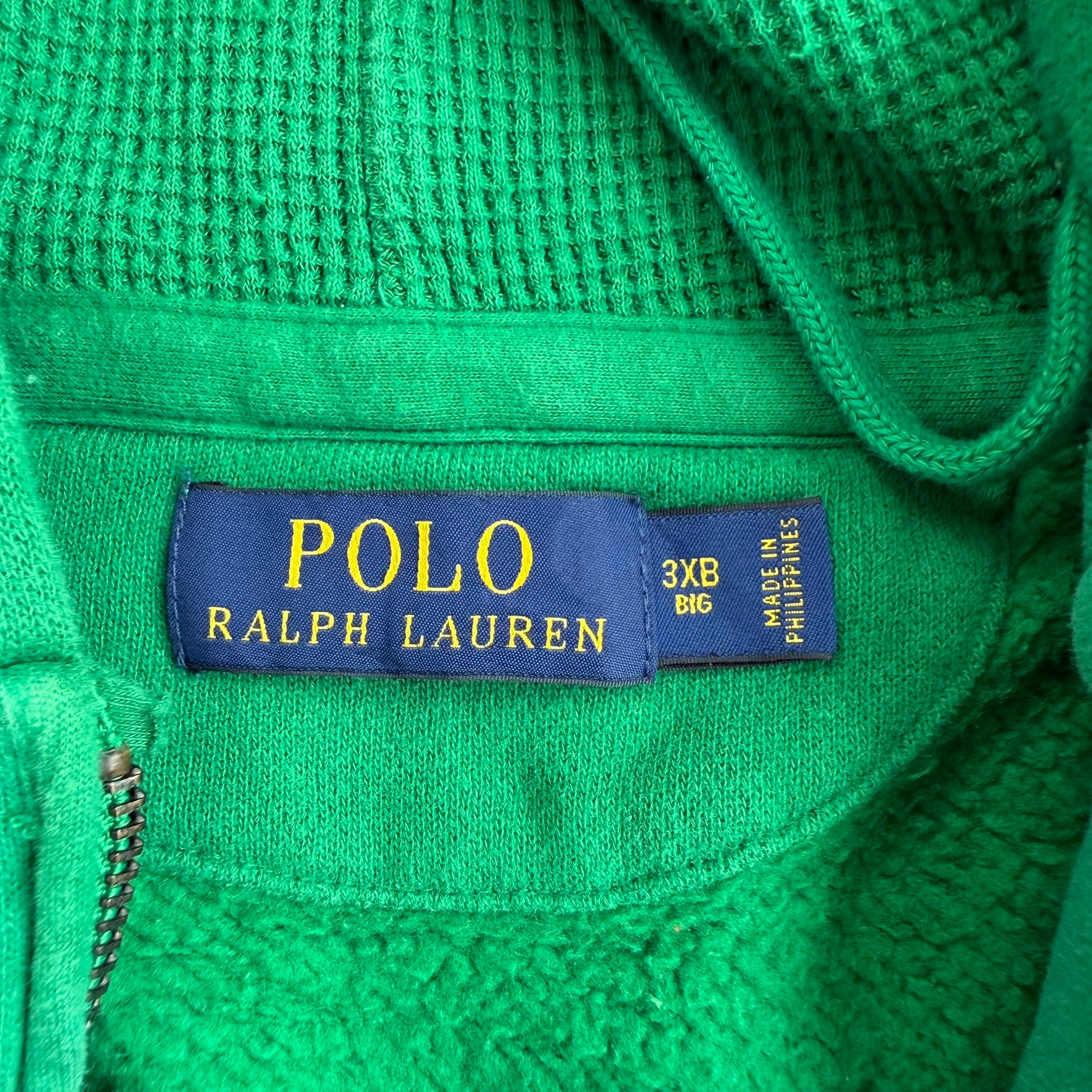 J- Vintage Polo RL Gothic Text Half Zip Hoodie - 3XL Big