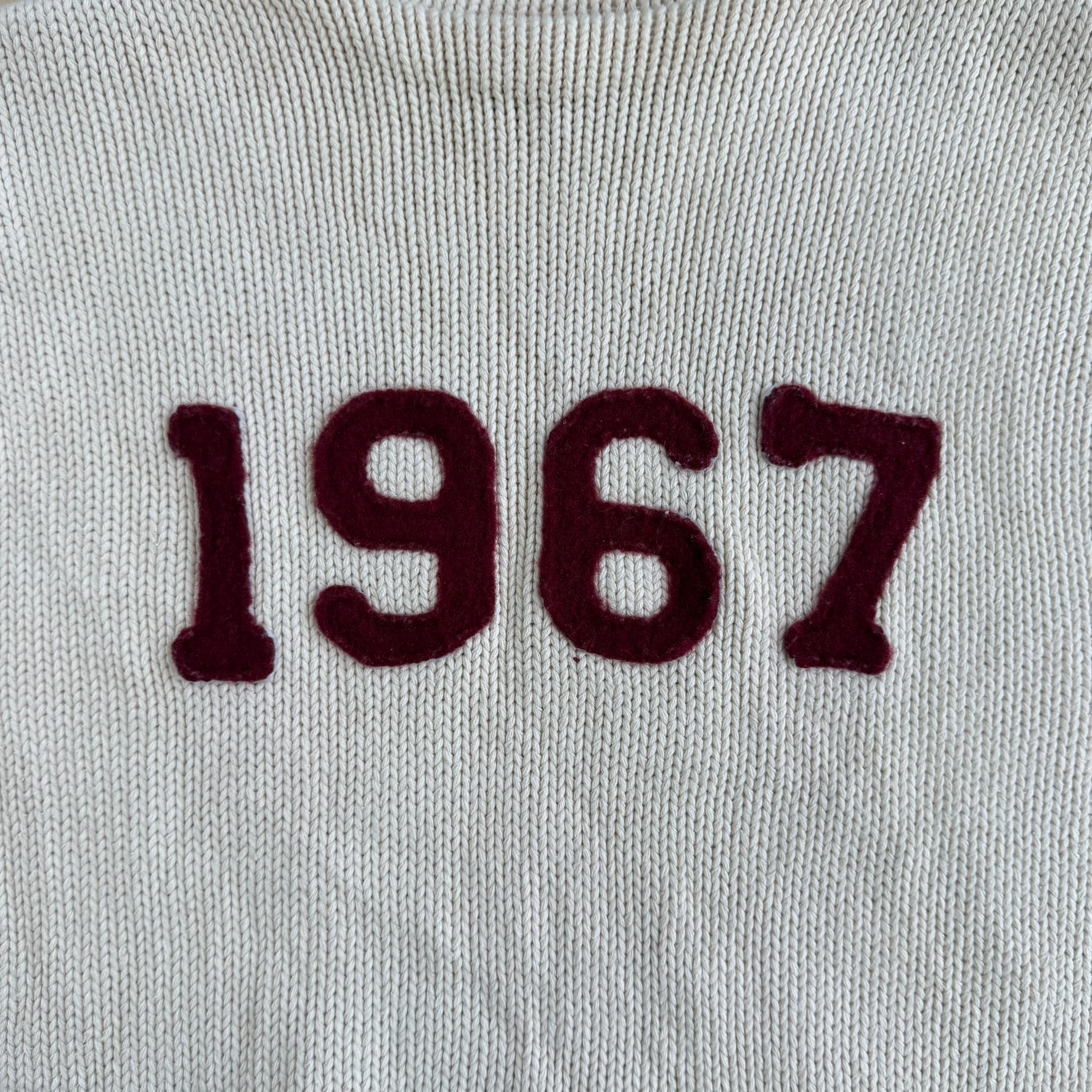 Vintage 90s Polo Jeans RL 1967 Felt Text Knit Sweater - S