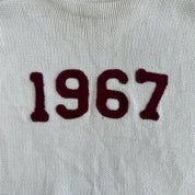 Vintage 90s Polo Jeans RL 1967 Felt Text Knit Sweater - S