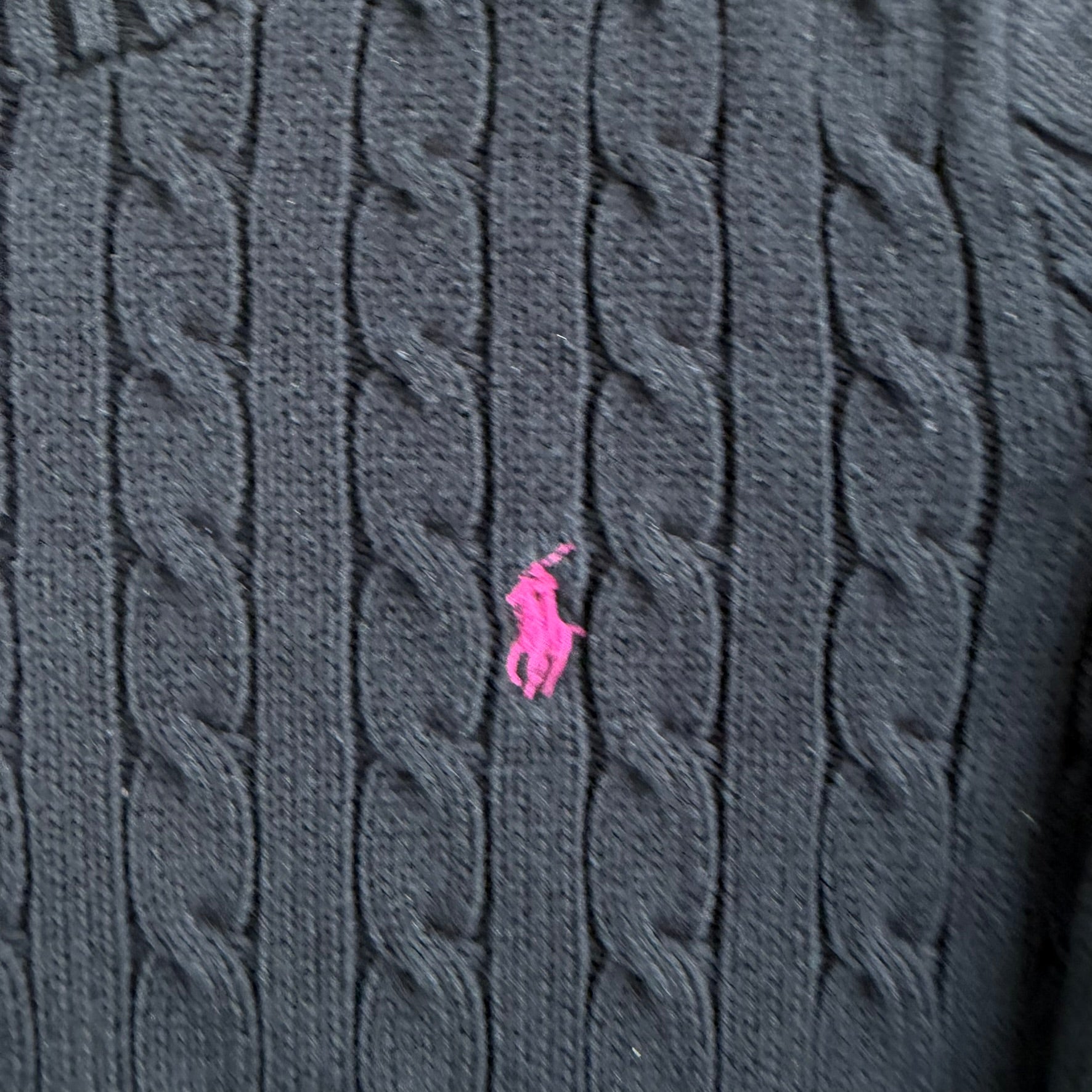 Vintage Women's Ralph Lauren Sport Embroidered Logo Black Knit Sweater - Women's L
